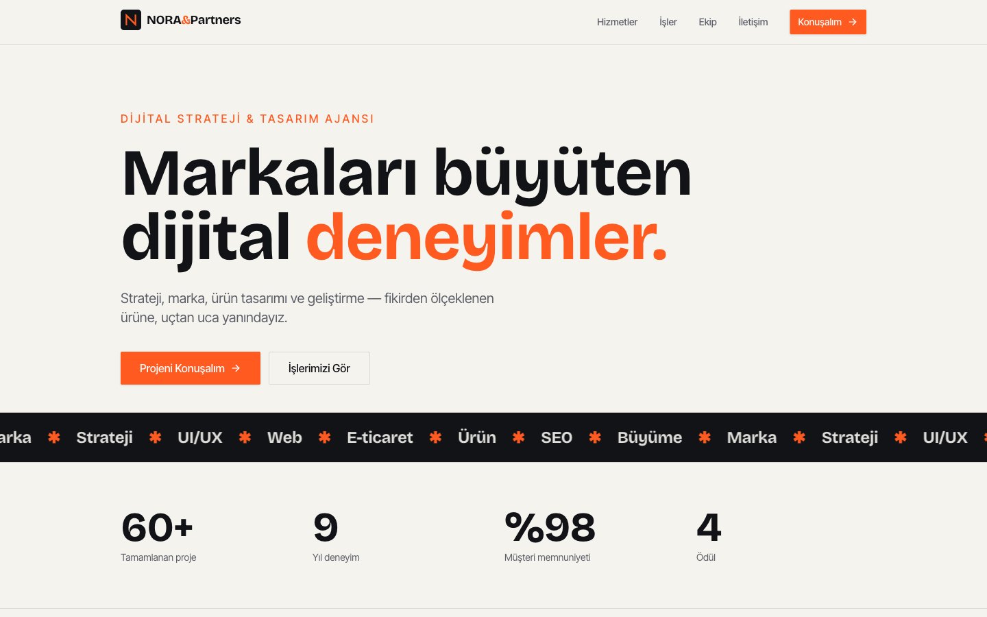 NORA & Partners — Dijital Ajans — canlı önizleme