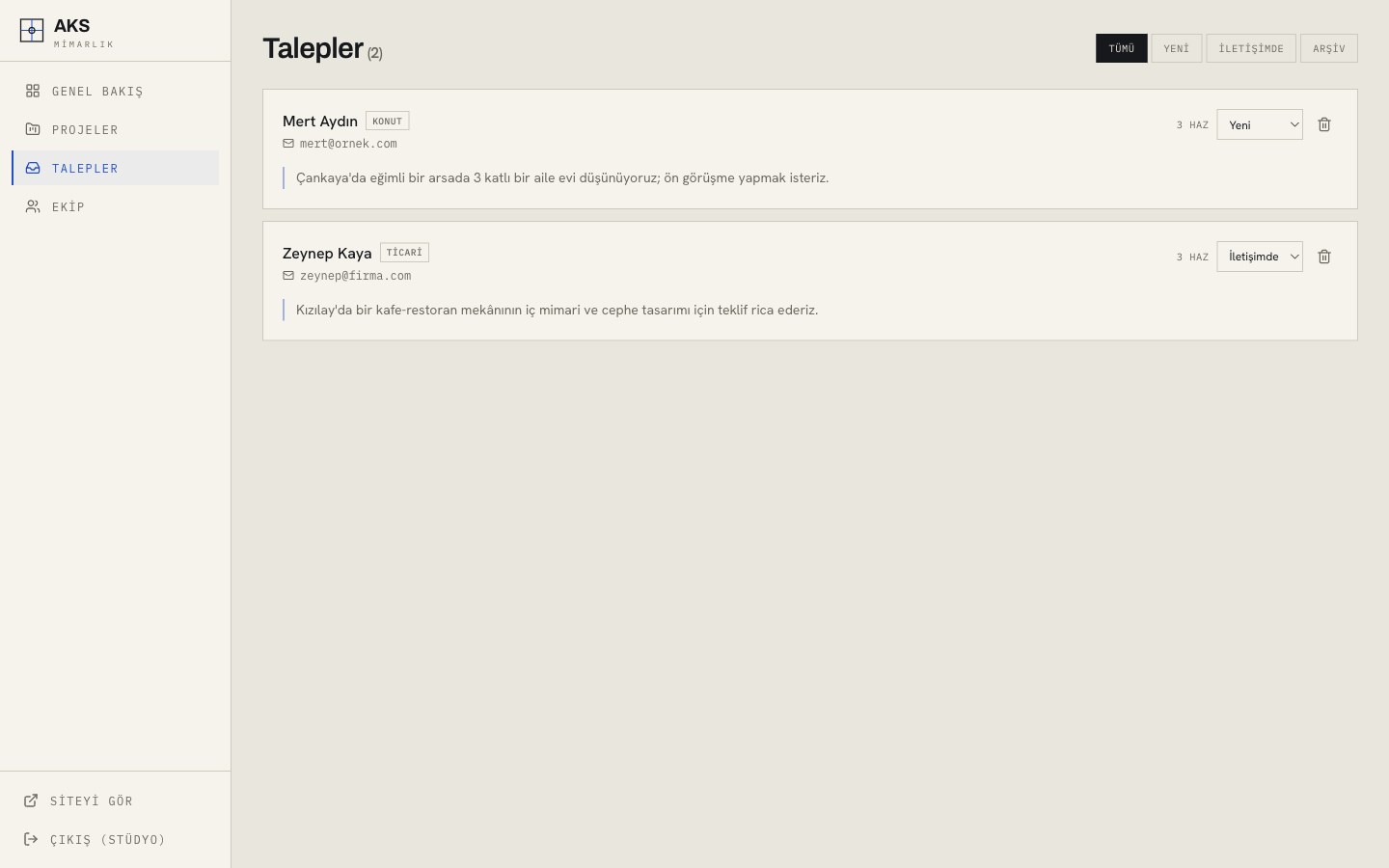 Talepler