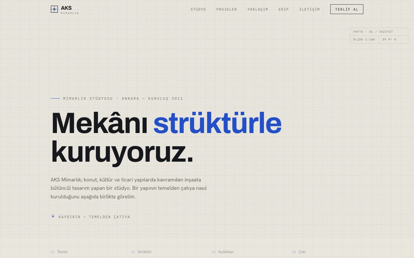 AKS Mimarlık — Mimari Tasarım Stüdyosu — canlı önizleme