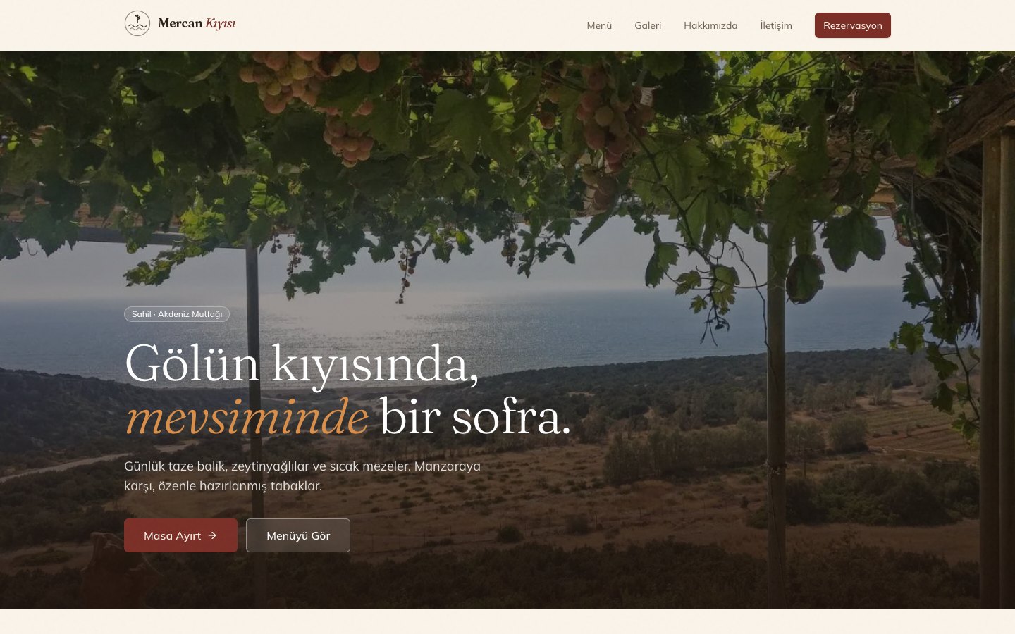 Mercan Kıyısı — Restoran & Kafe — canlı önizleme